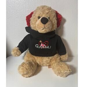 DanDee Collector's Choice Tan Puppy Dog Plush Red Ears Valentines Gotcha Sweater